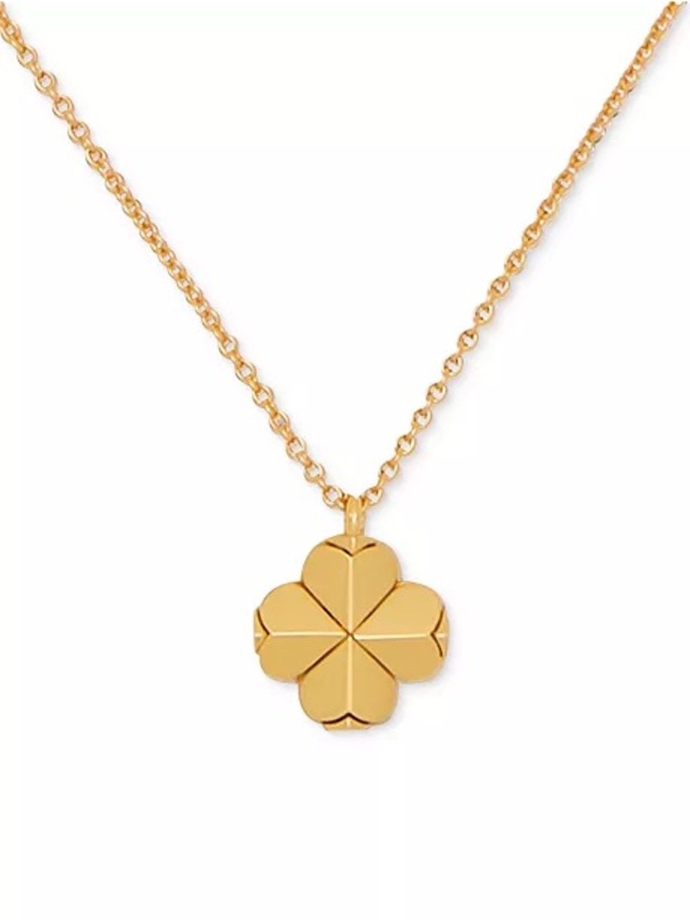 Kate Spade Two-Tone Gold Spade Flower Pendant Necklace